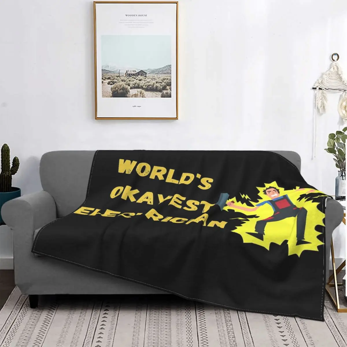 

Worl's Okayest-Manta de electrista, colcha para cama a cuadros, manta con capucha a cuadros de Anime, edredones y colcha