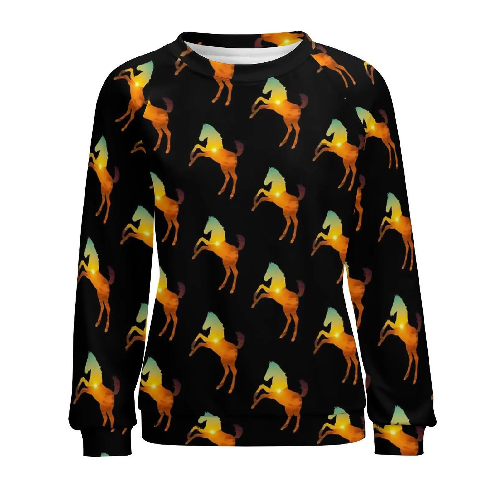Повседневные толстовки Neon Horse элегантная Толстовка с принтом заката Модные
