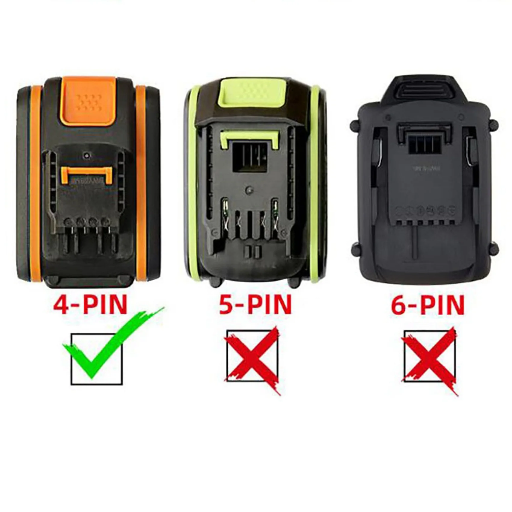 Адаптер для фонарика USB-зарядка Worx Orange 4 контакта разъем 20 в литий-ионный