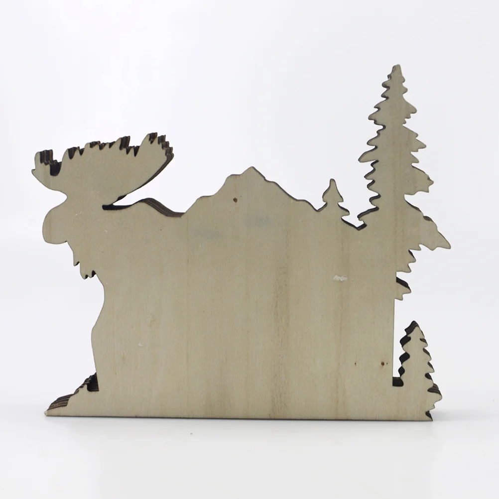 

Deer Sculpture Multilayer Carved Elk Home Decorations Wood Craft Adornment Wooden Tabletop Crafts