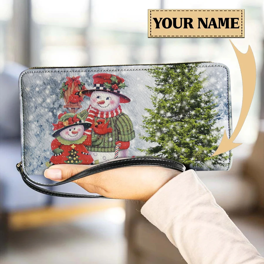 

Классические кошельки с изображением снеговика, женские кошельки с несколькими отделениями для карт с изображением Санты, дизайнерская роскошная сумка для улицы, Рождественская мужская сумка