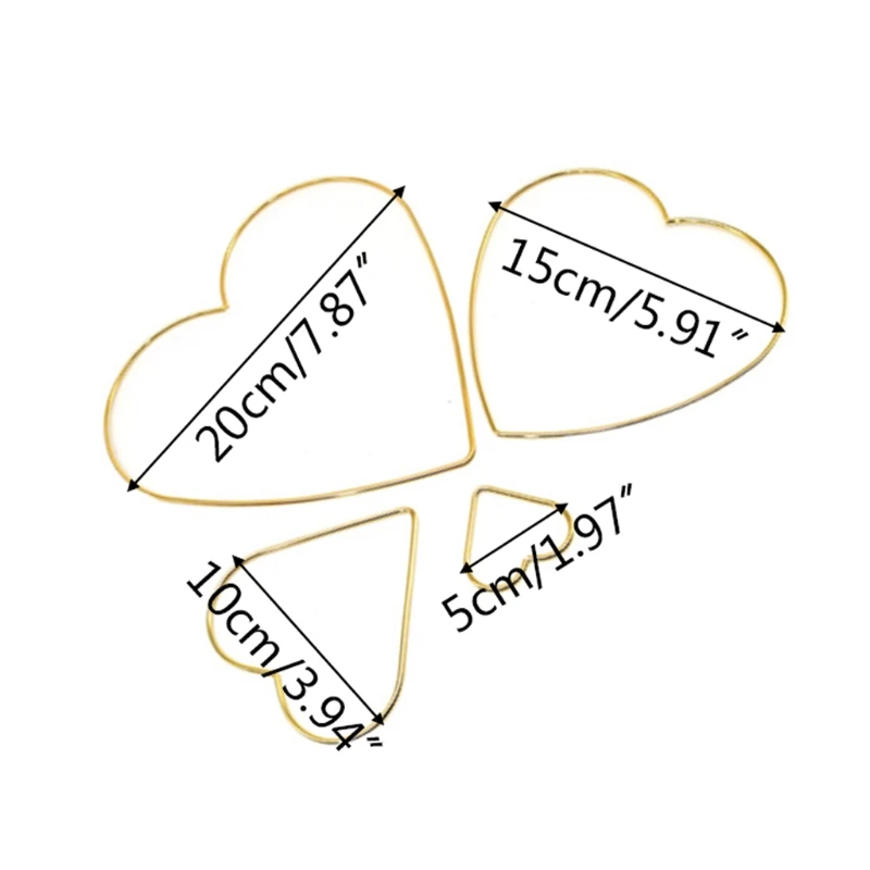 

E8BD Love Heart Metal Craft Hoops Dream Catcher Rings Wreaths Macrame Project DIY Accessories for Dreamcatchers