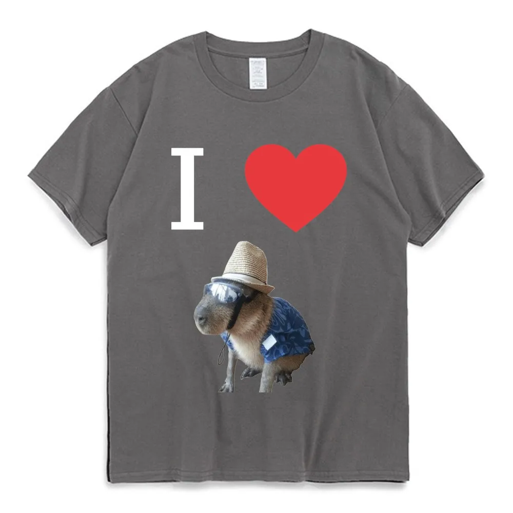 

I Heart Capybaras T Shirt Men's and Women's Summer 2022 Streetwear Oversized Short Sleeves Tee Shirt Loose Casual T-shirt Tops
