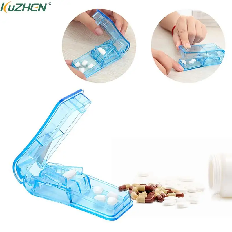 

1Pc Pill Cutter Medicine Box Pill Cutting Splitter Drugs Tablet Cutter Divider Portable Storage Case Pill Box Pill Case Splitter