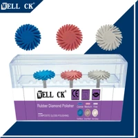 3pcsbox wellck dental rubber polisher composite resin polishing diamond system ra disc 14mm wheel kit diamond spiral flex brush