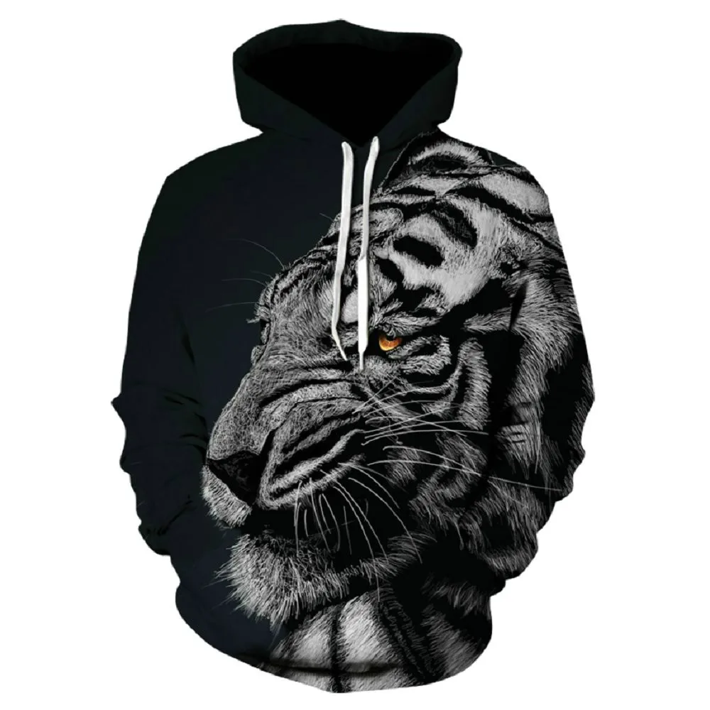 

Provocative Little Eyes Brave Tiger King 3D Printed Men's Hoodie Loose Top Fashion Unisex Autumn Winter Must-Have Tops