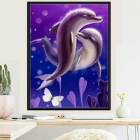 diy 5d diamond painting dolphin lovely kit full drill square round embroidery mosaic art picture of rhinestones home decor gifts