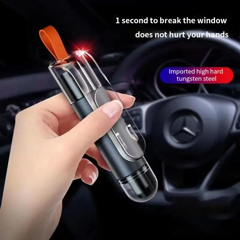 

Mini Car Safety Hammer Seat Belt Cutter One Second Window Breaker Rescue Escape Tool Spring Loaded Land Underwater Glass Tools