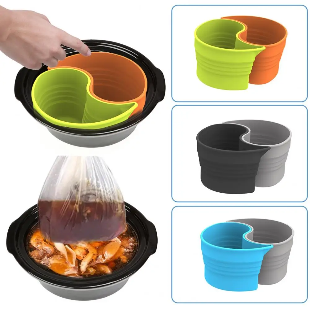 

2Pcs/Set Slow Cooker Divider Flexible Non-stick Food Grade Silicone Separation Reusable 6 QT Cooking Pot Liner Slow Cooker Pad