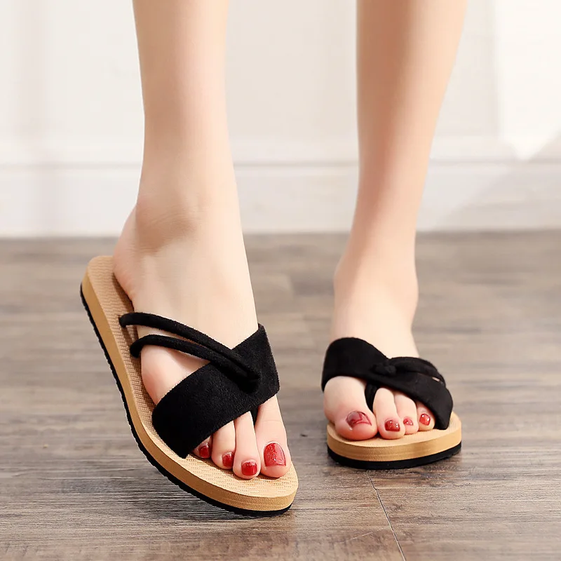 

Woman Flip-Flops Fashion Summer Strap Women's Slippers Indoor Home Anti-slip Slides Vintage 2022 Trend Sandals New Shoes Sandal