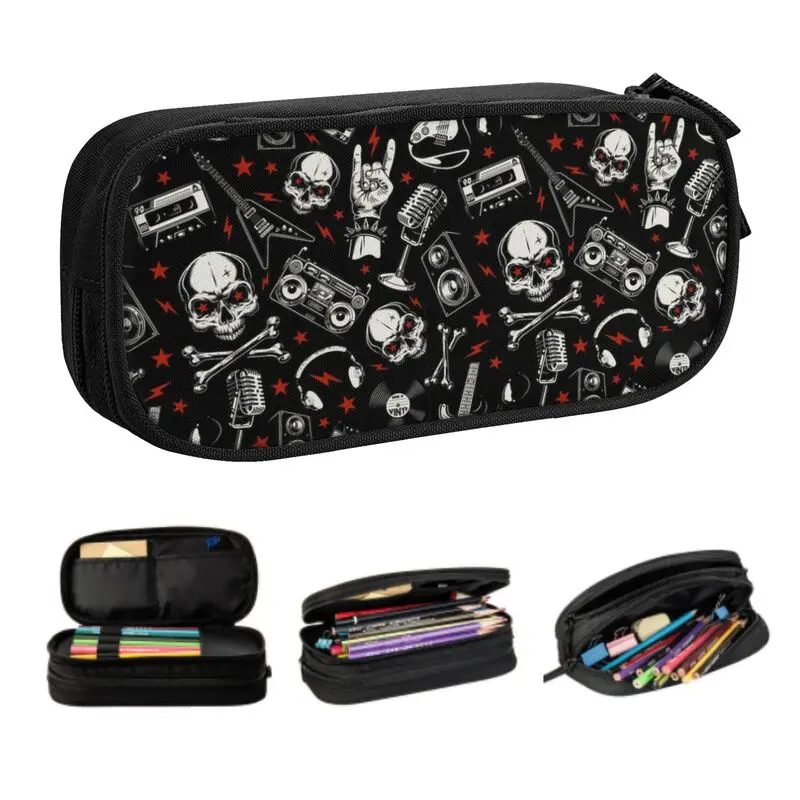 Cases Girl Boy Large Capacity Hard Rock Piano Guitar Pencil Pouch School Supplies