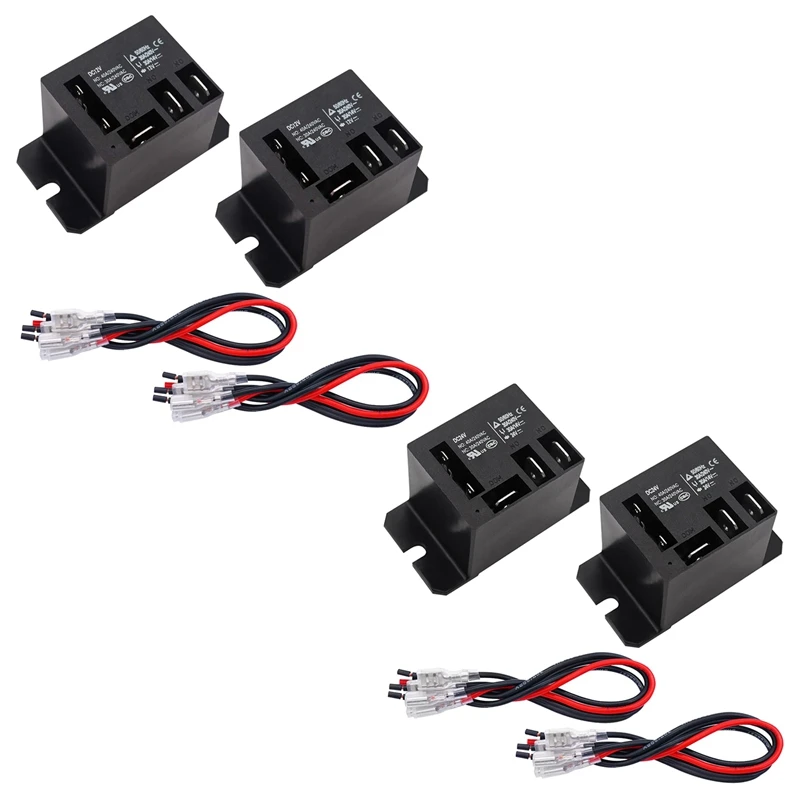 

ABHG 2PCS Power Relay Coil, 30A SPDT(1NO 1NC) 120 VAC With 10 Quick Connect Terminals Wires