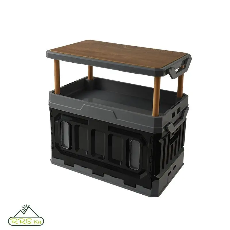 

Складной большой пластиковый корпус, Деревянный чехол, 50 л, складной контейнер для хранения для кемпинга