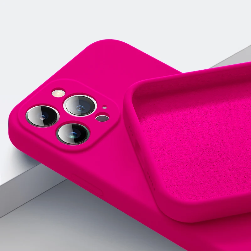 

Official Square Liquid Silicone Soft Case For iPhone 14 13 11 12 Pro Max X XS Max XR 7 8 Plus SE 2020 Shockproof Cover funda