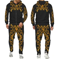 2022 fashion casual 3d printed sportswear suit personality creative mens hooded suits hooded suits sweatshirt sweatpants two set