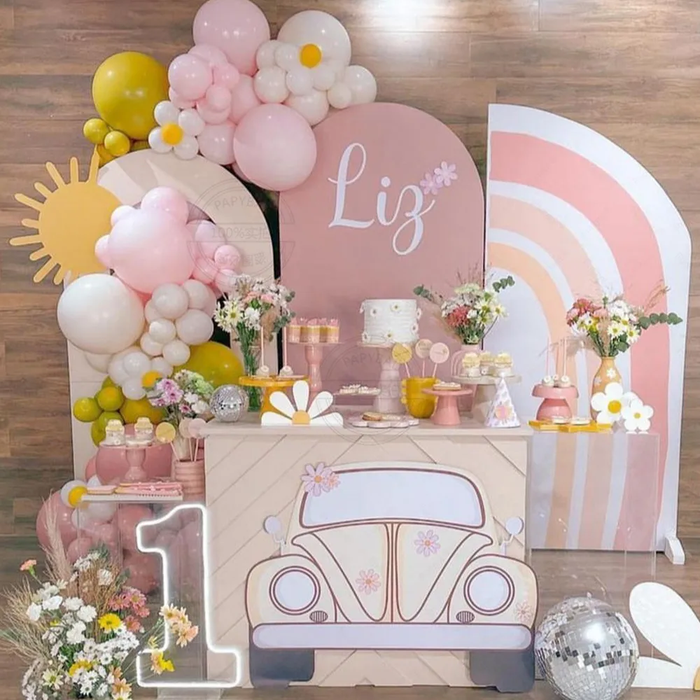 

69Pcs Daisy Pink Foil Balloon Garland Arch Kit Wedding Latex Balloon Set Birthday Party Decoration Baby Shower Globos Supplies