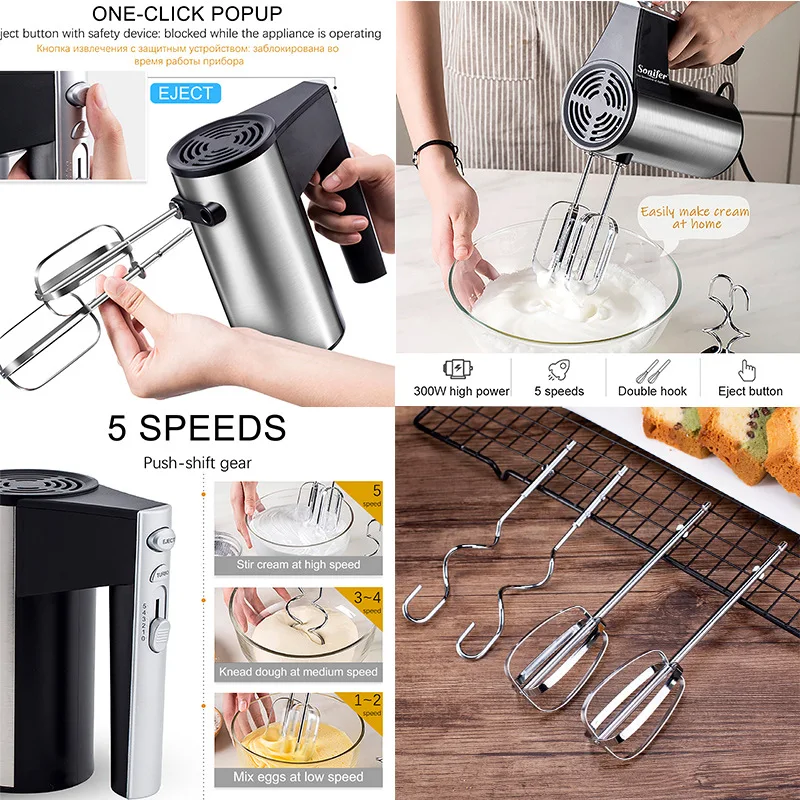 Электрический миксер для яиц Egg Beater со стальной нержавеющей стали на продажу для приготовления выпечки, крема и разбивки яиц ручной работы.