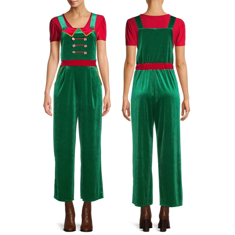 Женский Рождественский комбинезон повседневный объемный без рукавов с 3D принтом