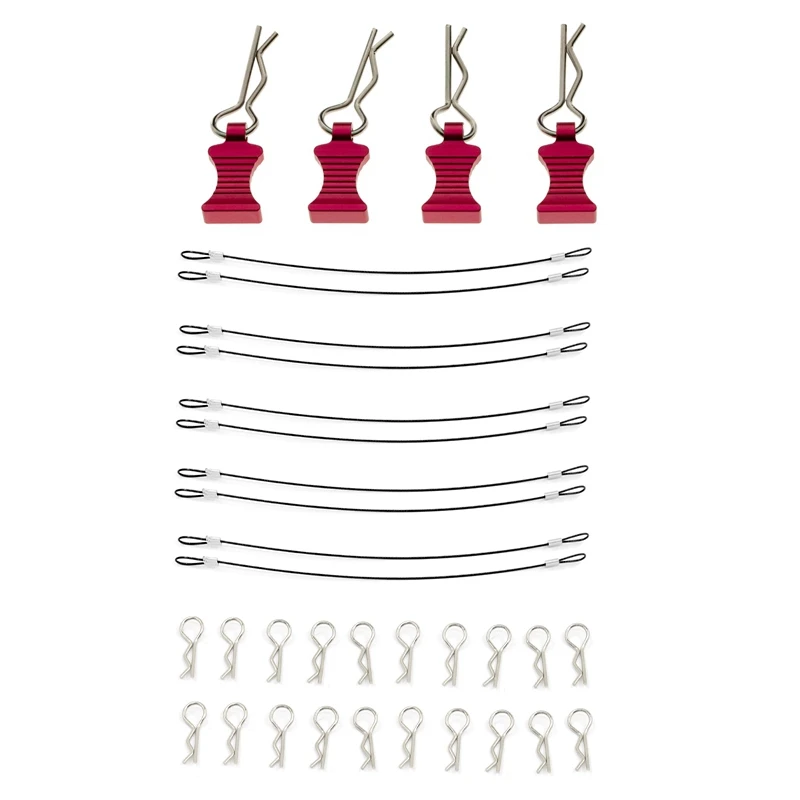 

4 шт. кузов R-типа зажимы для корпуса Pin с алюминиевым креплением Набор с 10 шт. кузова автомобиля RC зажимы для корпуса R Pins Anti-Lost Rope
