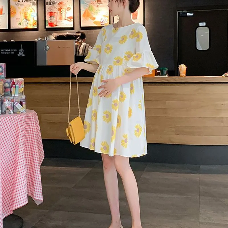 Новинка 2023 Одежда для беременных летнее стильное платье свободного покроя из