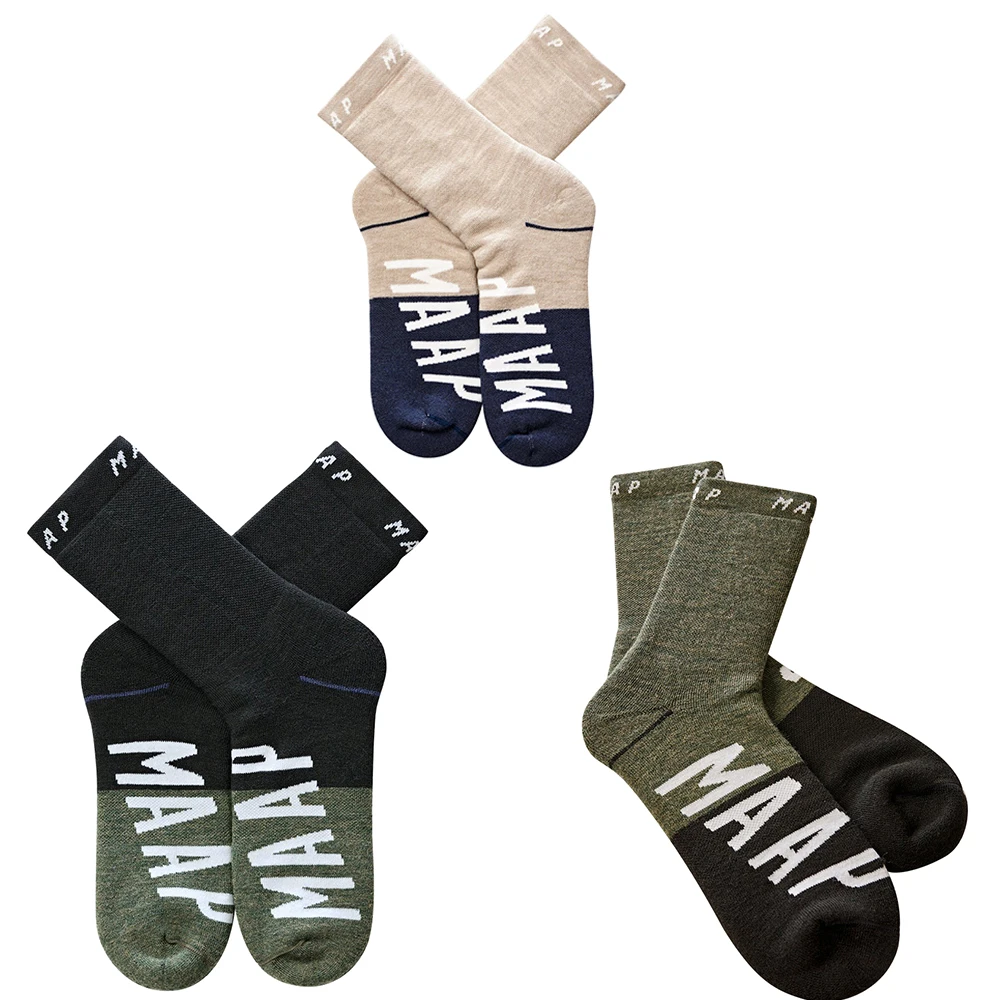 3 Pairs Maap Classic Cycling Socks Profession Brand Sport Socks Preferred Choice Style Bicycle Sock for Men and Woemn 37-46 size