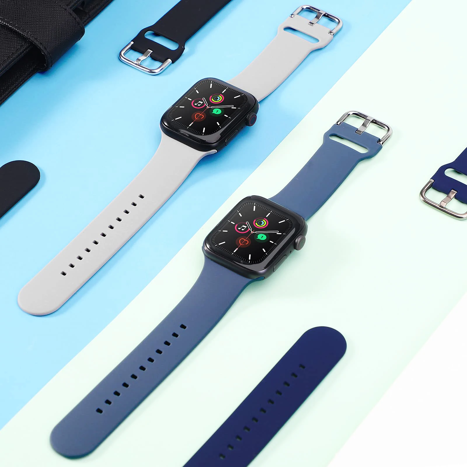 

Ремешок силиконовый для Apple Watch, браслет для iWatch series 7 6 5 4 3 se, 40 мм 44 мм 45 мм 41 мм 38 мм 42 мм 40 44 45 мм