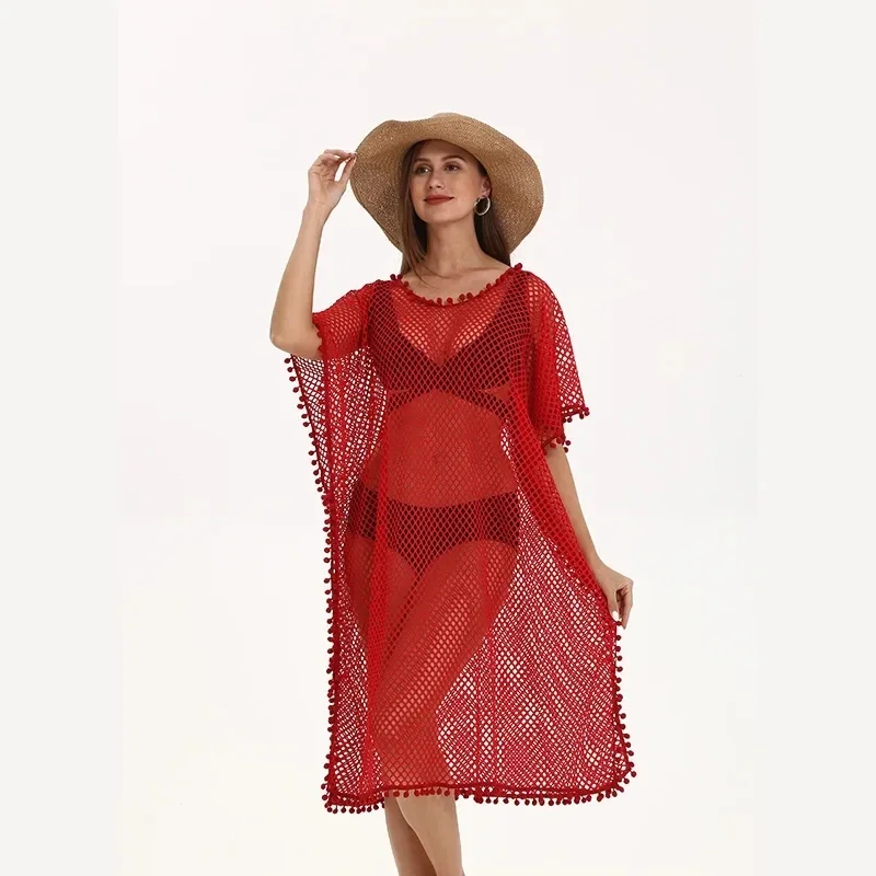 Beach Cape Cloak Women Poncho Scarf Seaside Holiday Spring and Summer Lady Hollow Out Coat Sun Protection Cover