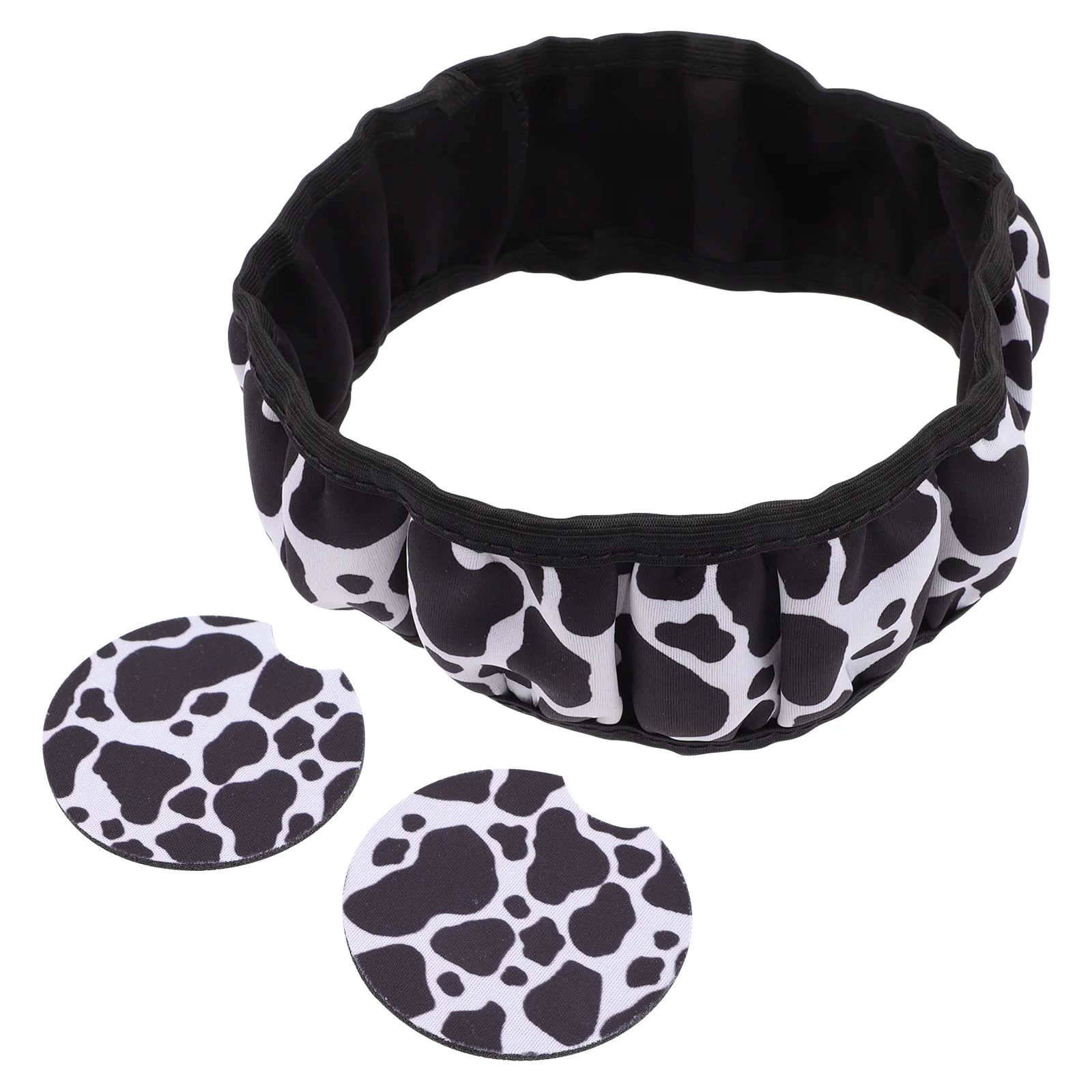 

Cow Wheel Car Steering Cover Wrap Accessories Cup Print Auto Decor Truck Purple Interior Pad Mat Set Coasters Bottle Universal