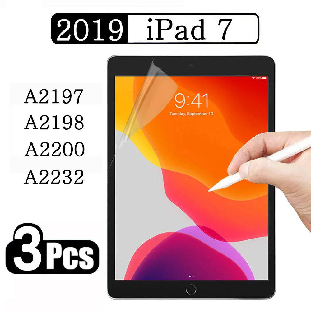 (3 упаковки) бумага как пленка для Apple iPad 7-го поколения 10,2 2019 A2197 A2198 A2200 A2232 защита для экрана планшета против царапин