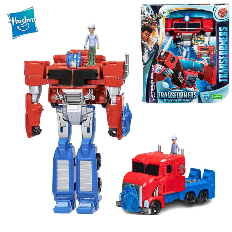 

In Stock Original Hasbro Transformers Earthspark Deluxe Optimus Prime Anime Figure Action Figures Model Toys