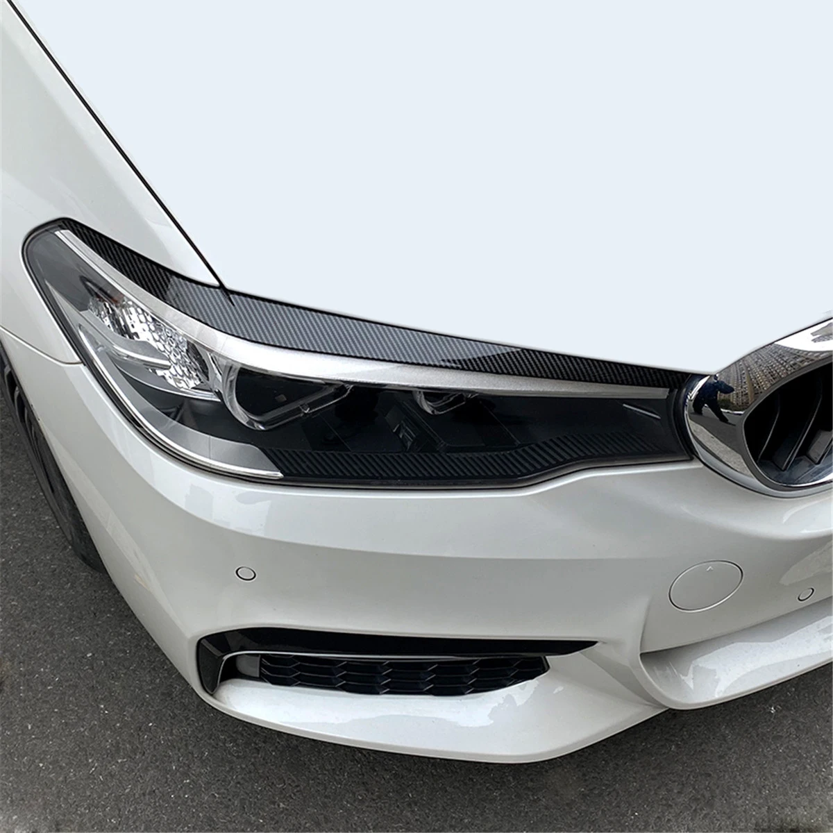 Блестящие черные Налобные веки для бровей BMW 5 Series G30 G31 G38 F90 M5 525I 530I 540I 2017-2021