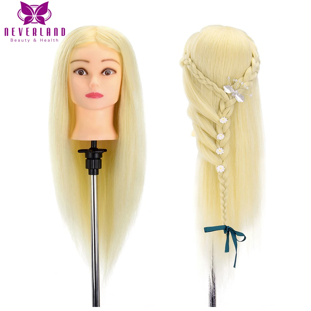 

24'' 70% Real Human Hair Mannequin Training Head for Hair Hairstyling Professional Hairdressing Dummy Doll Training Head Kit