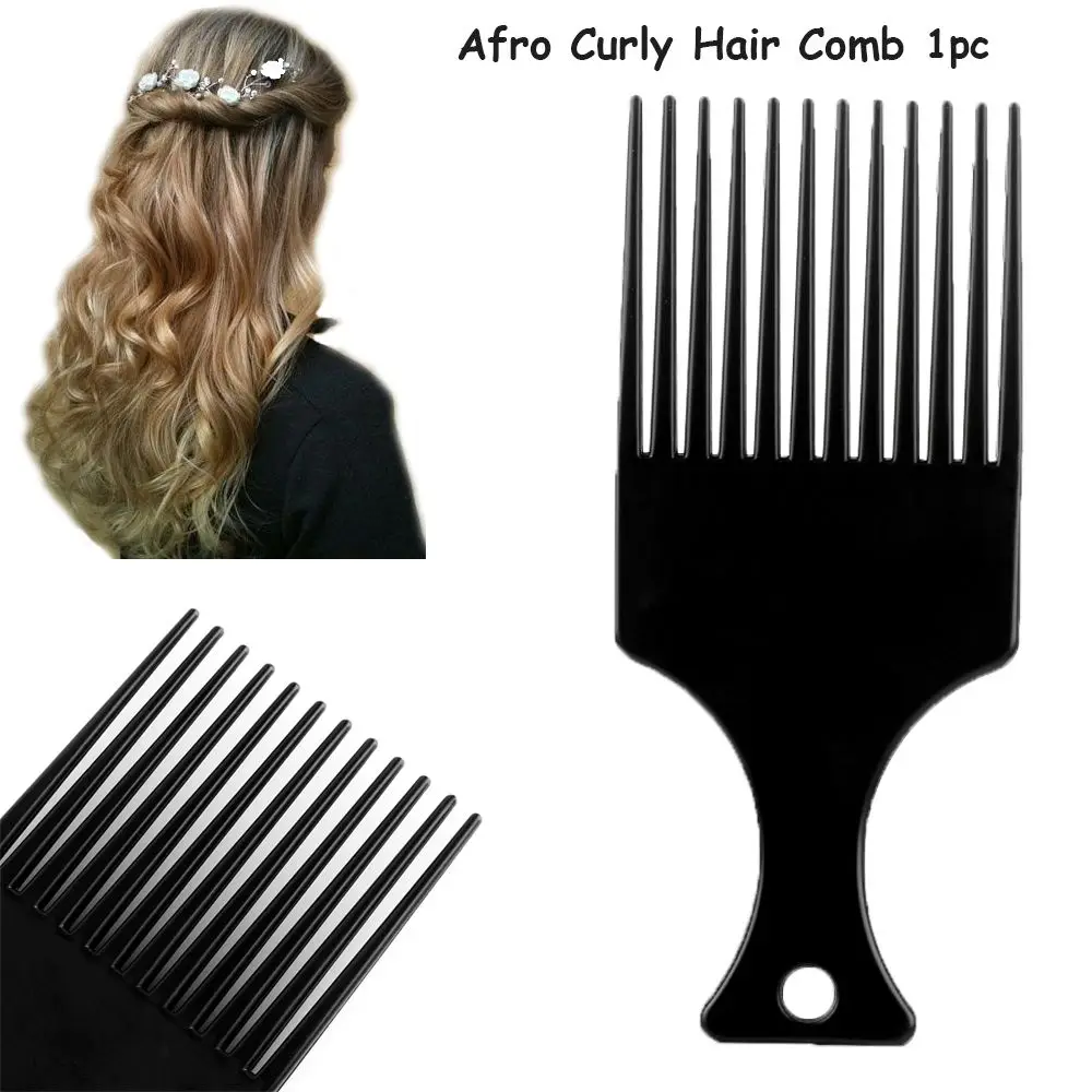 

Man & Woman Black Plastic Styling Tool Hairdressing Afro Comb Salon Curly Hair Brush