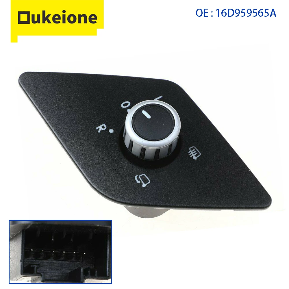 

For Volkswagen VW Jetta Mk6 VI 20112012 2013 Power Mirror Adjust Control Switch Knob W Heat Folding Button With Chrome 6 Pins