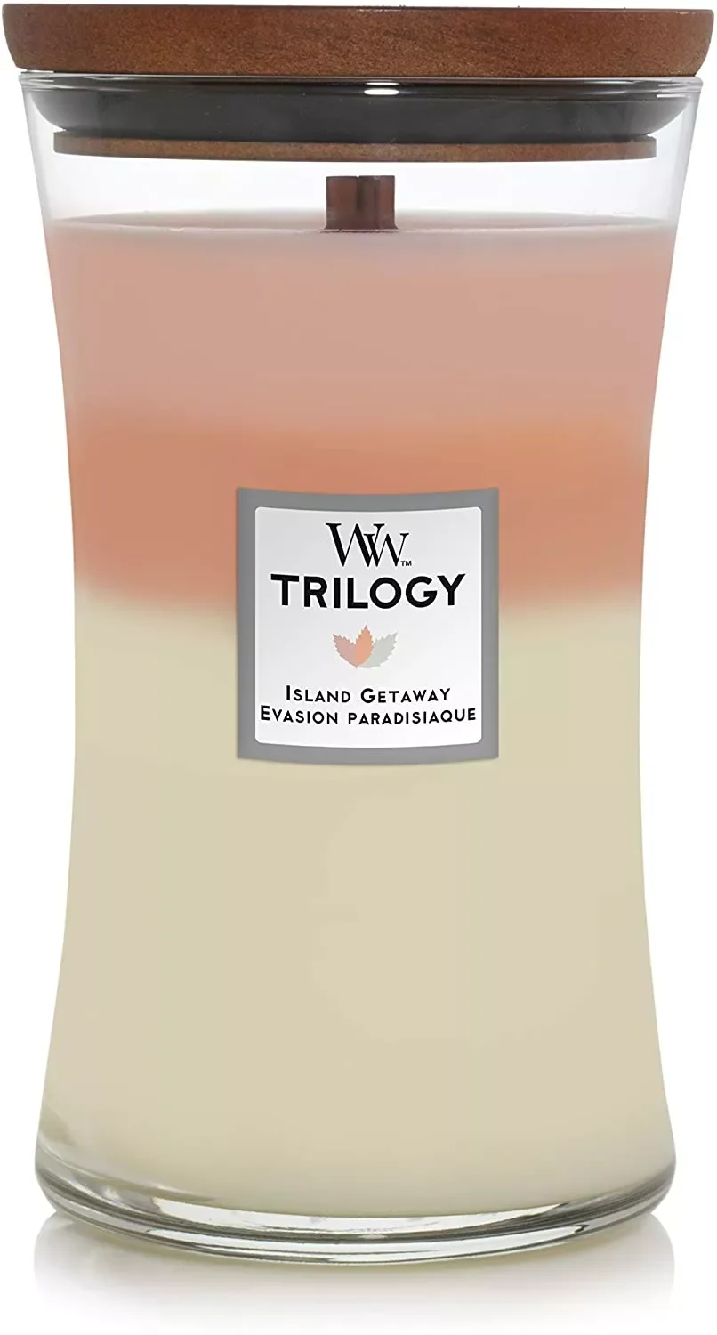 

NEW IN TRILOGY GRANDE ISLAND GETAWAY 610 grams combustion duration up to 130 hours our candles present a natural wood Wick desi