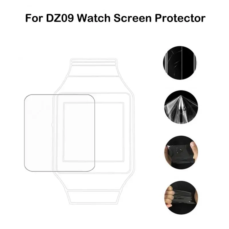 

3Pcs TPU Full Cover Smart Watch Screen Film Clear Soft Hydrogel HD Screen Protector Film For DZ09 Smart Watch Accessories