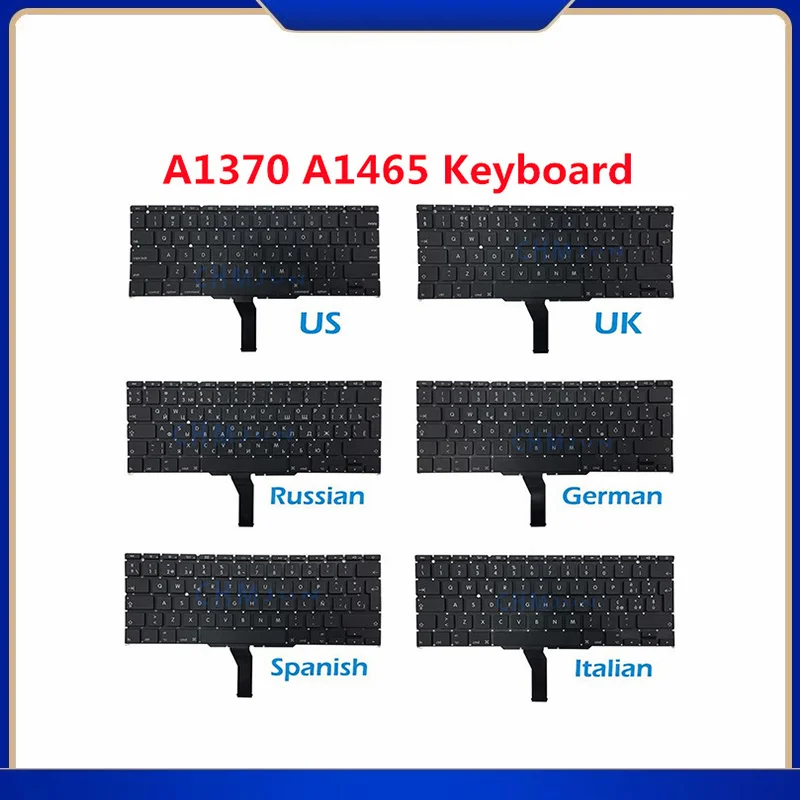 Клавиатура для Macbook Air 11" A1370 A1465 US UK French Spain German Russian Arabic Korean Italian Layout 2011-2017.