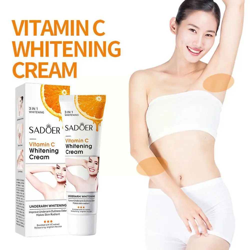 

Vitamin C Body Whitening Cream Underarm Knee Buttocks Parts Body Skin Bikini VC Private Moisturizing Care Armpit Brighten C D7N6