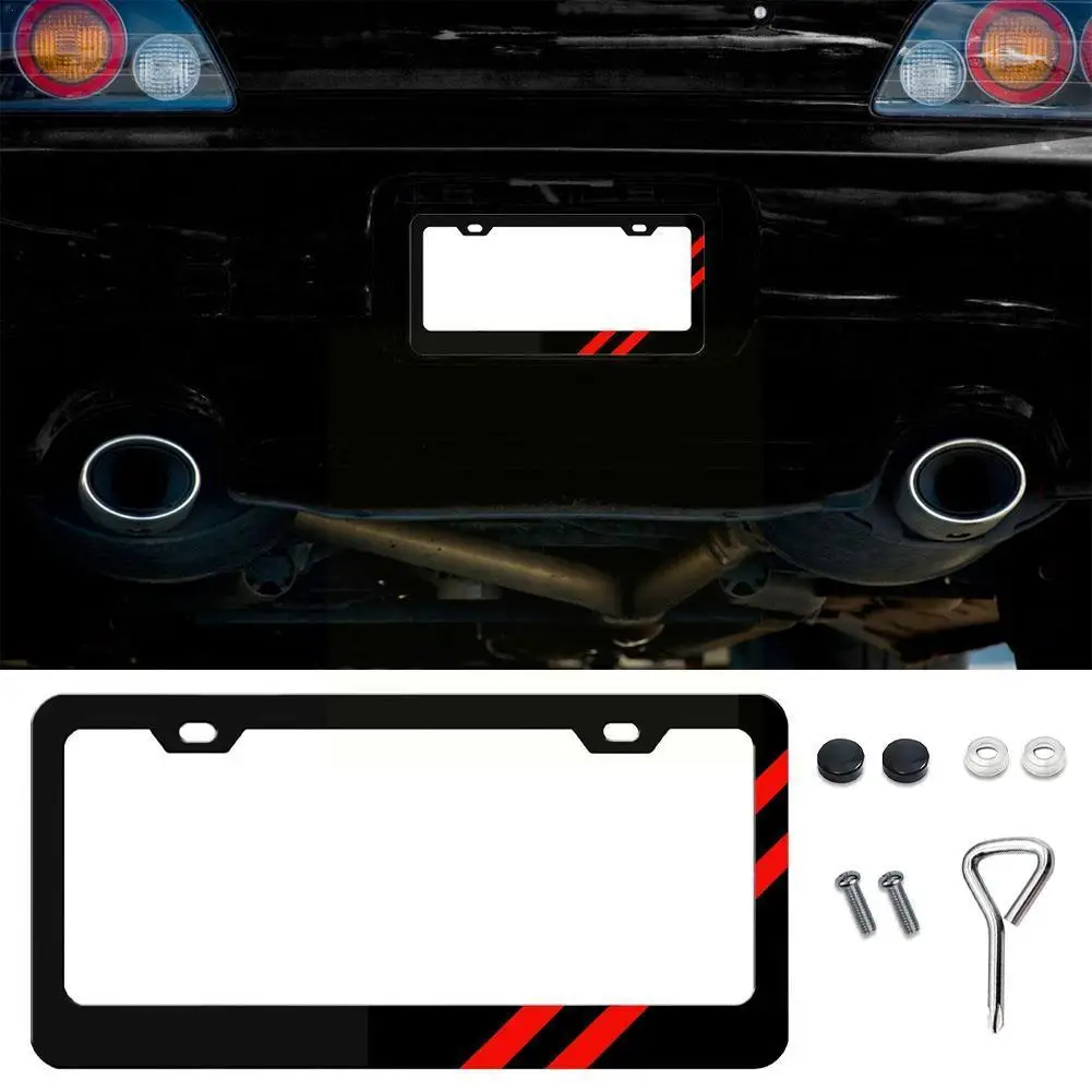 

1 Set Universal US CA Standard Size Stainless Steel Plate Car License Holder Plate Frame Car License Cover Accessories Car Q4H5