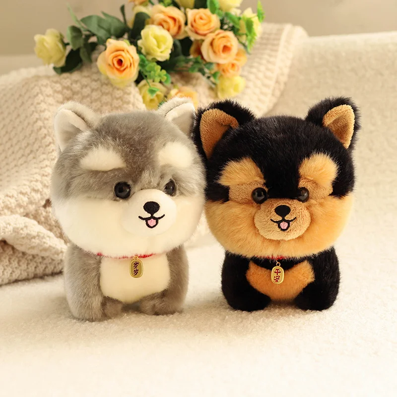 Фото ZU Kawaii Плюшевые Домашние животные реалистичный пушистый щенок Мягкая кукла милый маленький Чов Померанский корги Йорки плюшевые игрушки с о... №4