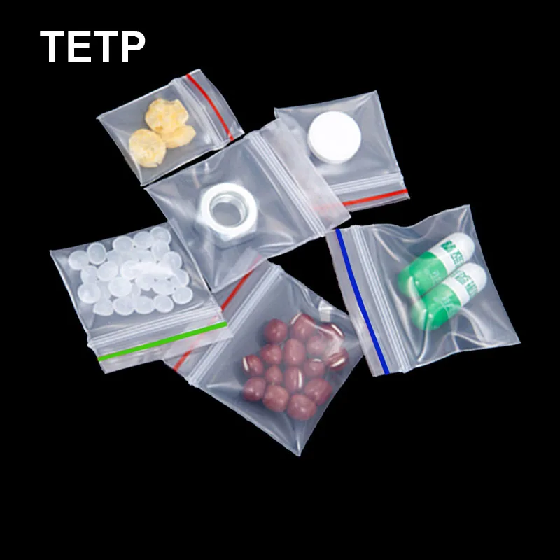 

TETP 500Pcs Transparent Mini Ziplock Bags For Coin Ring Necklace Jewelry Button Packaging Sealing Accessories Storage Pouches