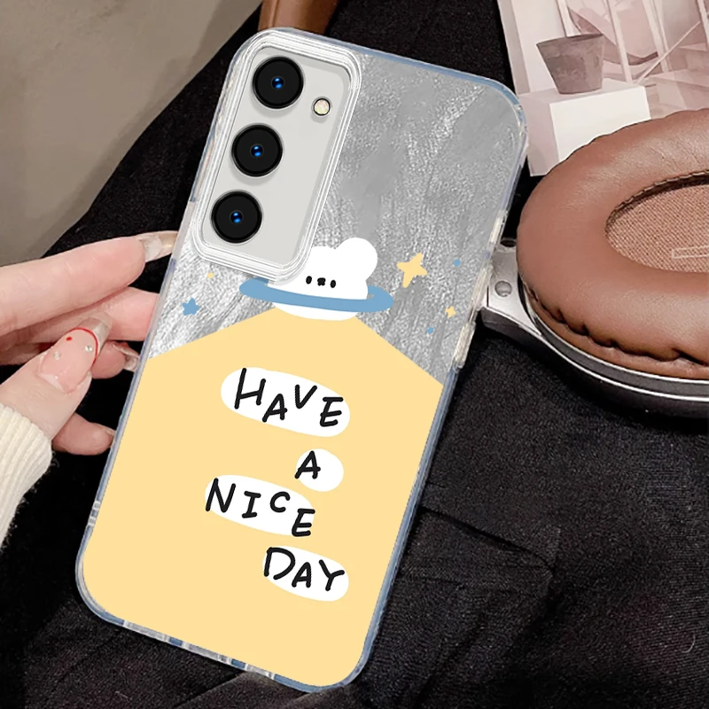 Белый кролик Lucky Friend для Samsung S24 S23 S21 FE Plus Ultra A03 A25 A23 A22 A21S A15 A14 A12 5G перьевая Пряжа