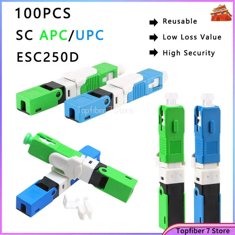

100PCS UNIKIT ESC250D FTTH SC UPC Optical Fibe Quick Connector SC FTTH Fiber Optic Fast Connector Embedded