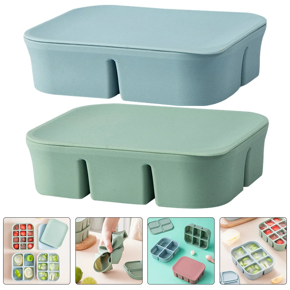 

Silicone Ice Box Freezer Cube Molds Square Tray Containers Mold Container Fridge Kitchen Storage Baby Candy Making Maker