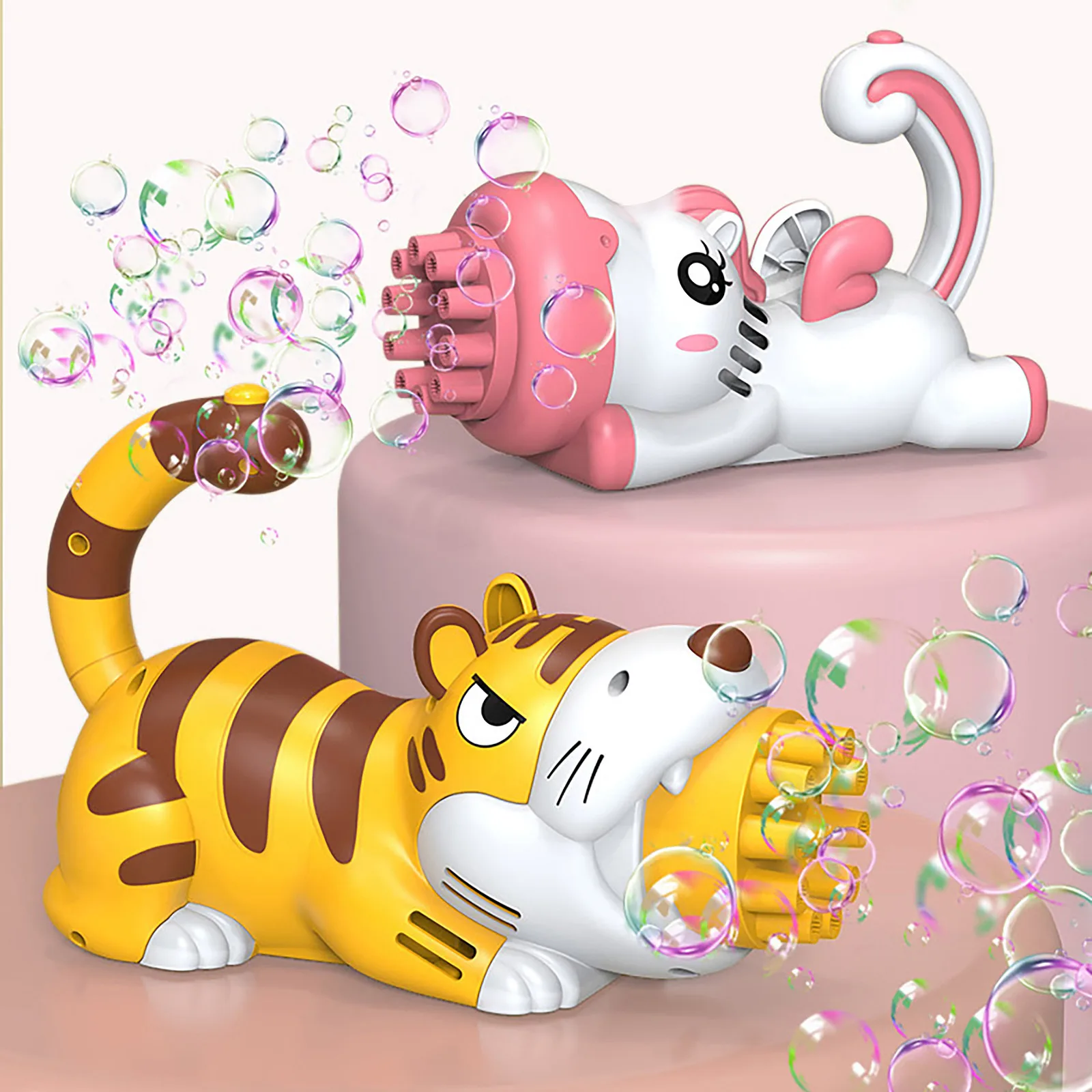 

10/23 Holes Electric Tiger Bubble Machine Automatic Blower Soap Water Bubbles Maker Gun for Children Summer Outdoor Kids Toys
