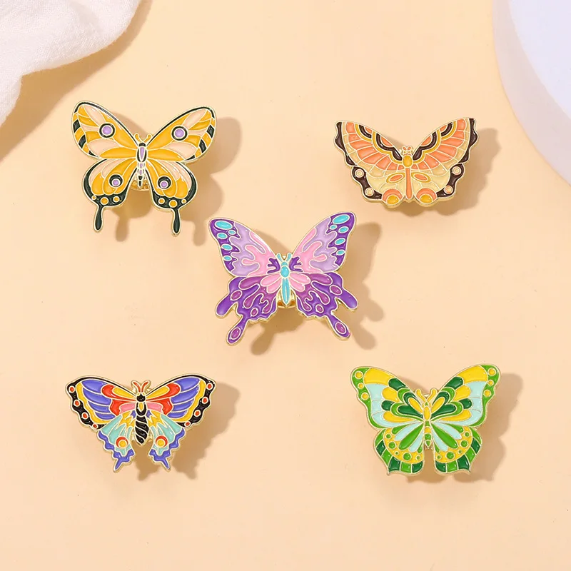 

Colorful Animal Butterflies Enamel Pin Cartoon Brooch Lapel Badges Jewelry Gift Funny Cute Fashion Kids Friends Women Men