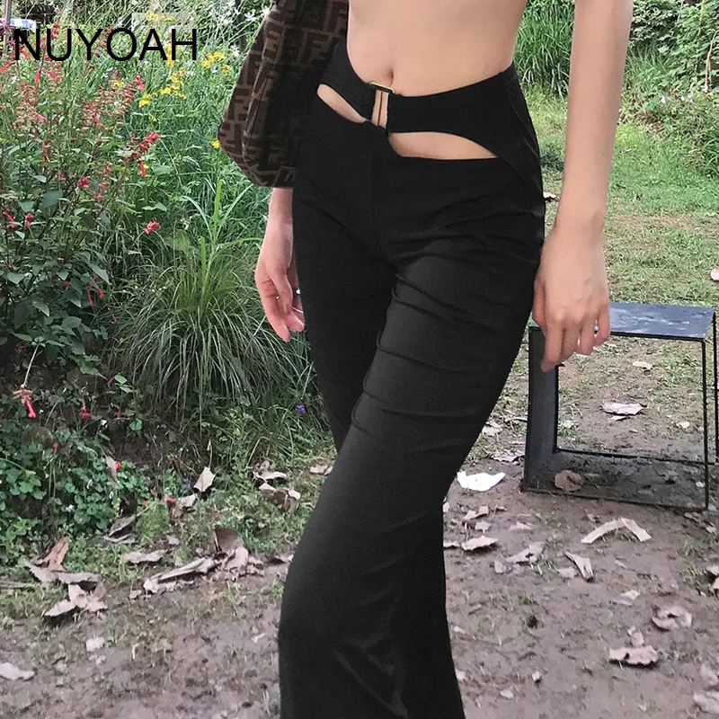 

Women Pants Fashionable With Hollow Slim High Waist Casual Pants For Women