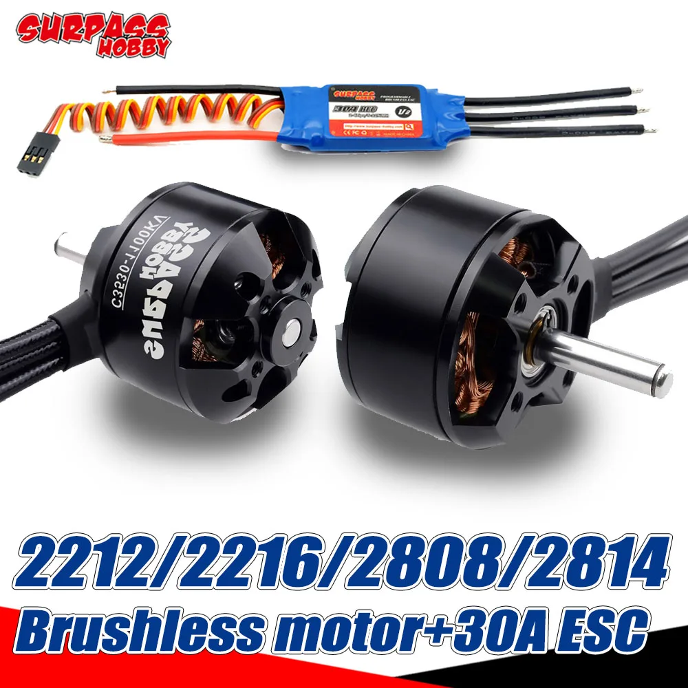 Водонепроницаемый бесщеточный двигатель SURPASS HOBBY с внешним ротором 30A ESC BEC 2212 2216