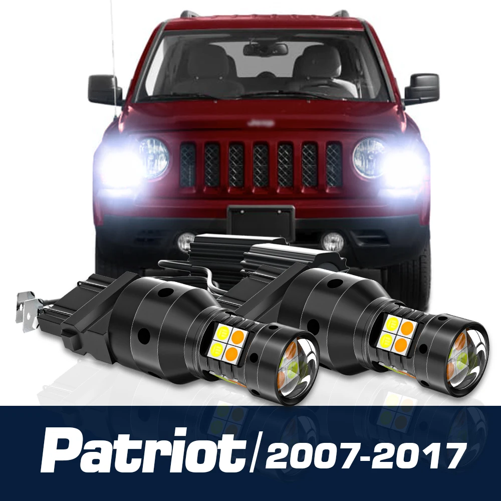

2x LED Dual Mode Turn Signal+Daytime Running Light Canbus Accessories DRL For Jeep Patriot MK 2007-2017 2008 2009 2010 2011 2012