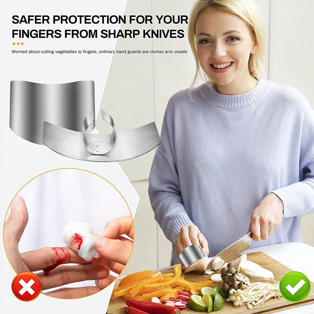 

Hand Cut Protector Stainless Steel Knife Cut Finger Protection for Cutting Tool Kitchen Cooking Knives Accessories Finger Guard